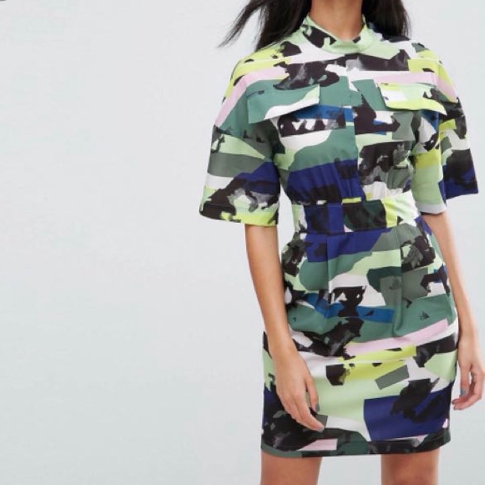 ASOS Utility dress in camo print